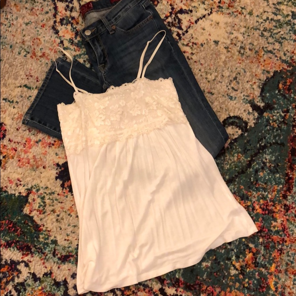 Forever 21 S Stretch-Lace Strappy Tank Top
